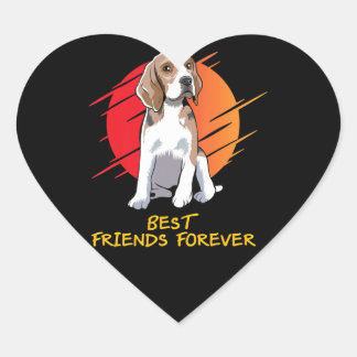 Sticker Cœur Meilleure idée cadeau d'amis pour Amoureux des chi