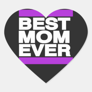 Sticker Cœur Meilleure maman jamais violet