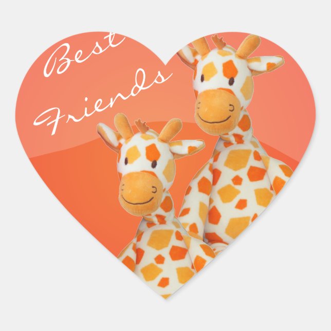 Sticker Cœur Meilleurs amis Giraffes (Devant)