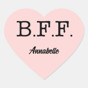 Sticker Cœur Meilleurs amis pour toujours rose personnalisée