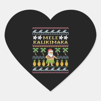 Sticker Cœur Mele Kalikimaka