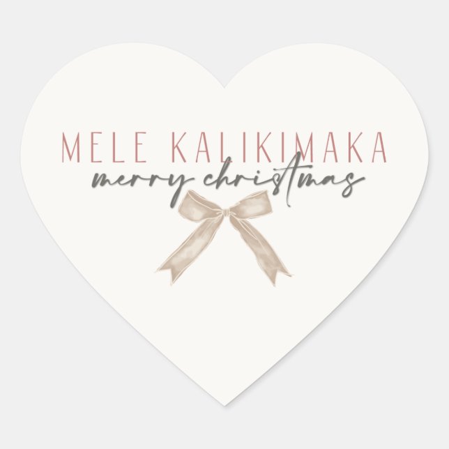 Sticker Cœur Mele Kalikimaka, Noël Hawaïen (Devant)