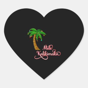 Sticker Cœur Mele Kalikimaka Sweat hawaïen pour Noël