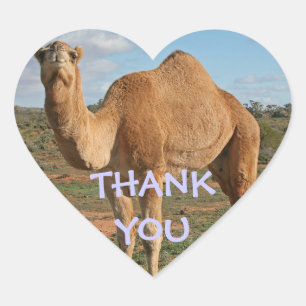 STICKER CŒUR MERCI CAMEL