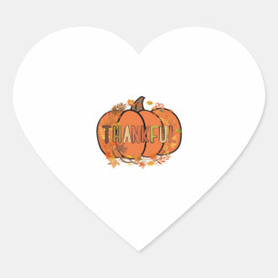 Sticker Cœur Merci Citrouille Thanksgiving T-Shirt - Cadeaux - 
