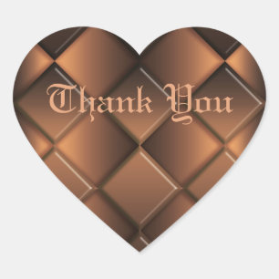 Sticker Cœur Merci. Coeur au chocolat.