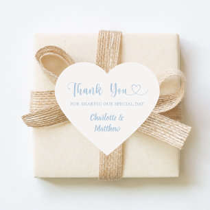 Sticker Cœur Merci de partager notre journée de mariage ivoire