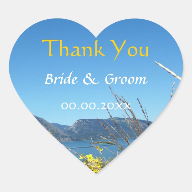 Sticker Cœur Merci de votre mariage, Grand Teton National Park (Devant)