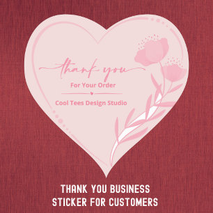 Sticker Cœur Merci d'entreprise personnalisé