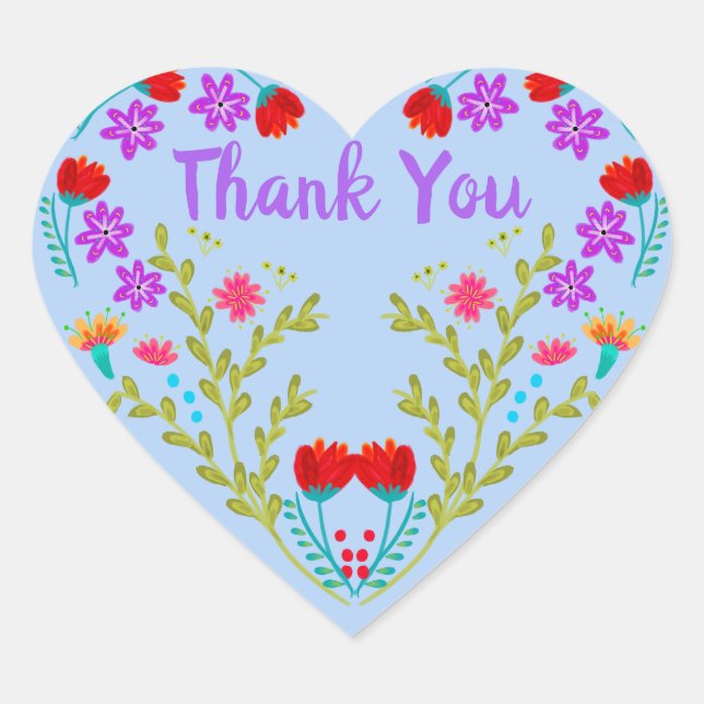 Sticker Cœur Merci Mexicaine Bleu clair Quinceanera (Devant)