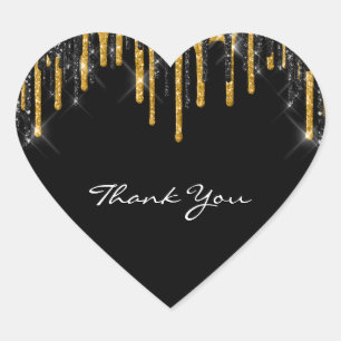 Sticker Cœur Merci Nom Mariage Silver Grey Gold Drivers