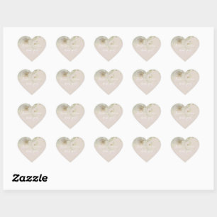 Sticker Cœur "Merci !" Noms du couple Mariage Mauve Peony