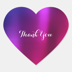 Sticker Cœur Merci Pearly Purple Pink Lavender Rouge métalliqu