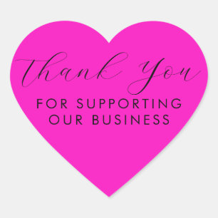 Sticker Cœur Merci Pour Soutenir Notre Business Pink