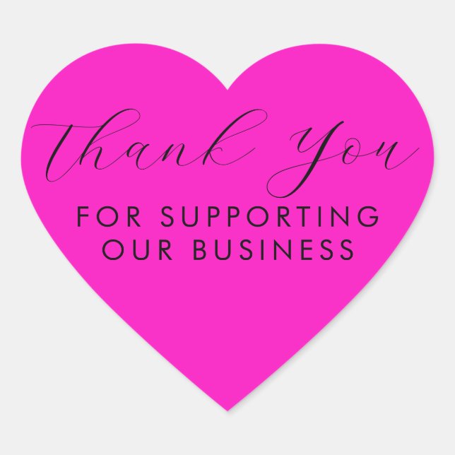Sticker Cœur Merci Pour Soutenir Notre Business Pink (Devant)