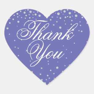 Sticker Cœur Merci Purple Diamonds Mariage