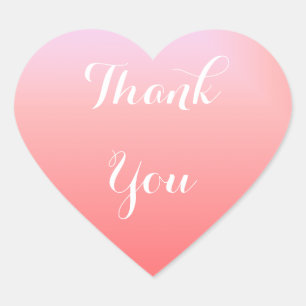 Sticker Cœur Merci rose Ombre