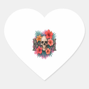 Sticker Cœur Mère drôle du crâne