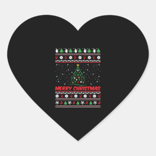 Sticker Cœur Merry Christmas Ugly Christmas Sweater