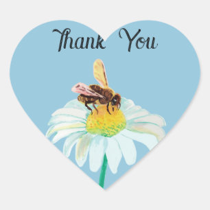 Sticker Cœur Miel Abeille Boire Merci Nectar