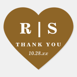 Sticker Cœur Minimal et chic | Sticleur Mariage Monogramme Brow
