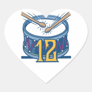 Sticker Cœur Mise en tambour de douze batteurs