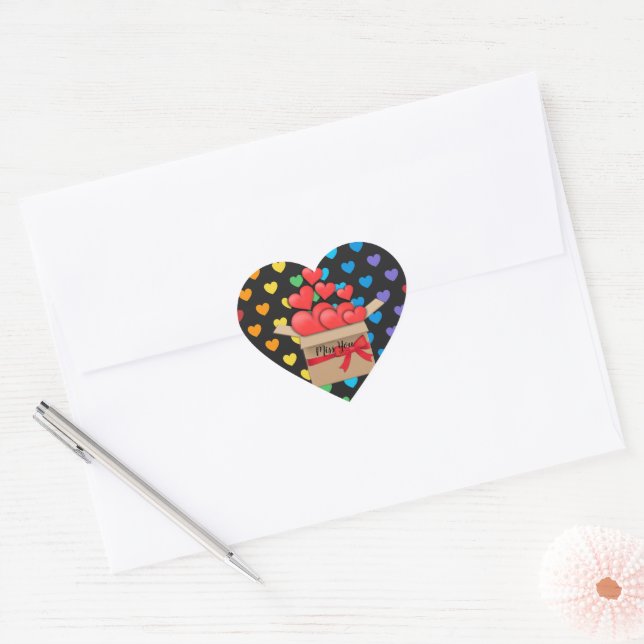 Sticker Cœur Mlle, vous envoyez mon amour, (Enveloppe)