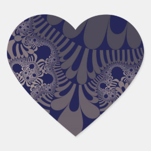 Sticker Cœur Mod bleu et argent