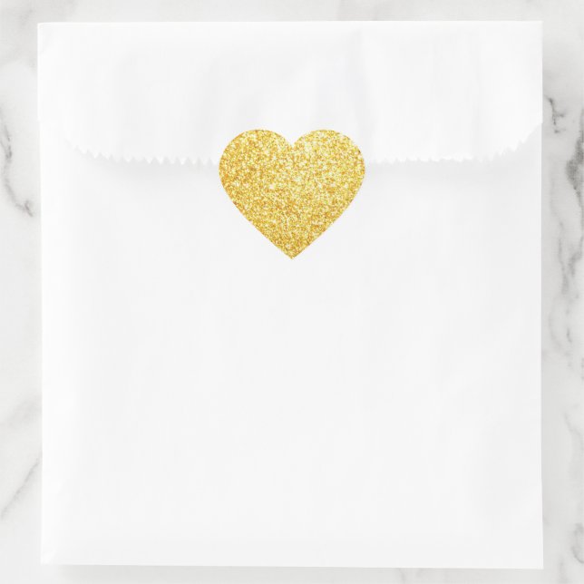 Sticker Cœur Modèle de paillettes dorées vierge Glamour Classiq (Sac)