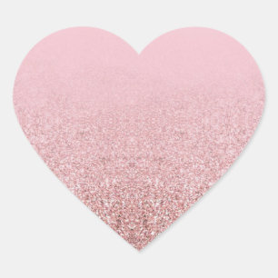 Sticker Cœur Modèle élégant vierge paillettes or rose populaire