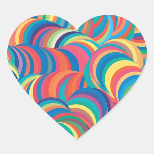 Sticker Cœur Modèle Motif Abstrait Tie Dye (Devant)