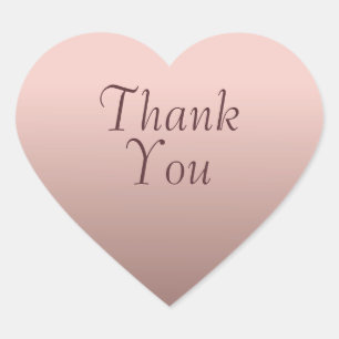 Sticker Cœur Modèle tendance Rose Gold Texte de remerciement
