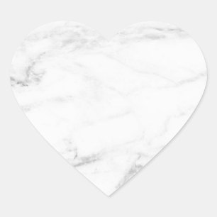 Sticker Cœur Modèle vierge personnalisé en marbre blanc élégant