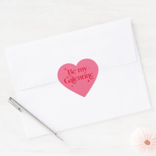 Sticker Cœur Moderne Chic Rose Rouge Éperche Ami Galentine