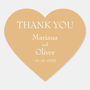 Sticker Cœur Moderne minimaliste Mariage jaune