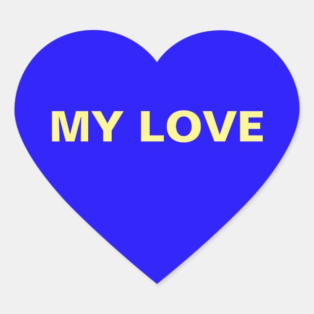 Sticker Cœur Mon chevalet de coeur bleu foncé (Devant)