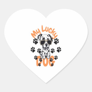 Sticker Cœur Mon chien chanceux