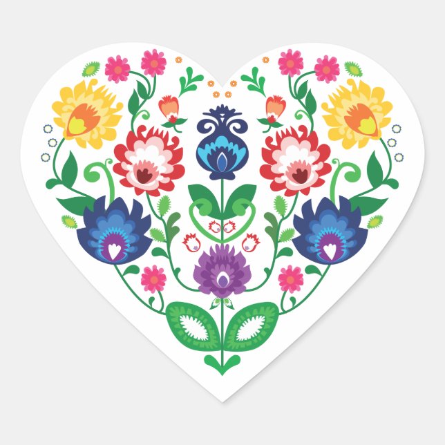 Sticker Cœur Mon coeur. folklore d'amour (Devant)