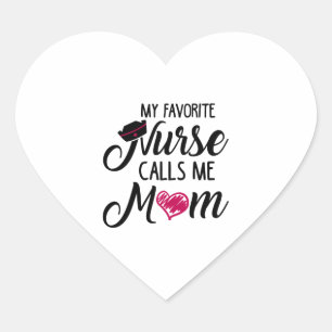 Sticker Cœur Mon Infirmière Préférée M'Appelle Maman. Masque