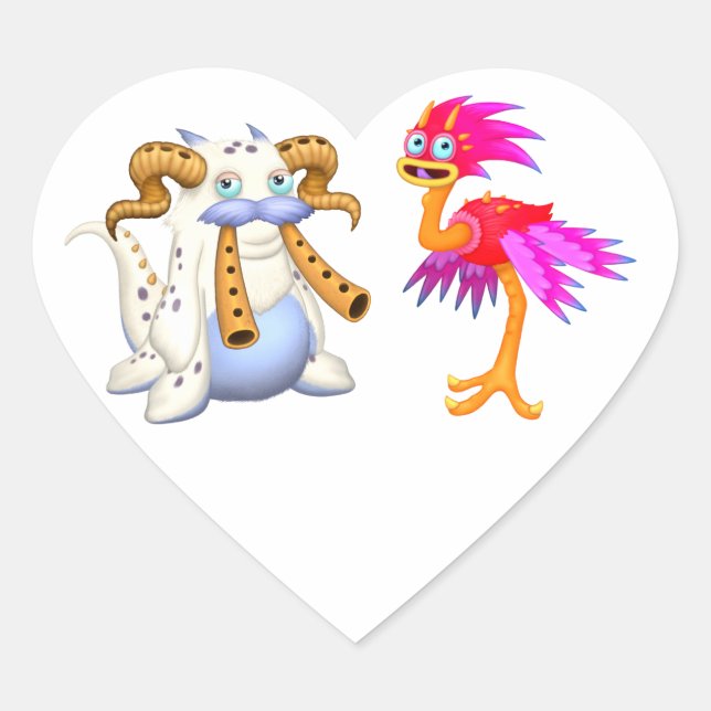 Sticker Cœur Mon personnage Singing Monsters (Devant)