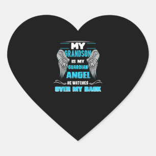 Sticker Cœur Mon Petit-Fils Est Mon Ange Gardien