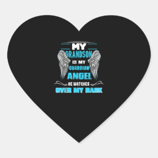 Sticker Cœur Mon Petit-Fils Est Mon Ange Gardien