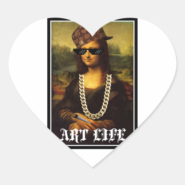 Sticker Cœur Mona Lisa Thug Life Art Life (Devant)