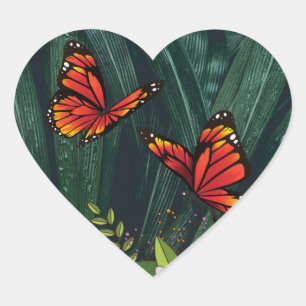 Sticker Cœur Monarch Butterfly fév 6_21