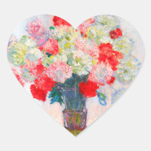Sticker Cœur Monet Peonies