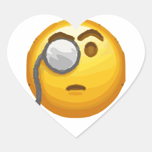 Sticker Cœur monocle émoji (Devant)