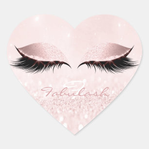 Sticker Cœur Monogramme blanc Parties scintillant fille rose ci