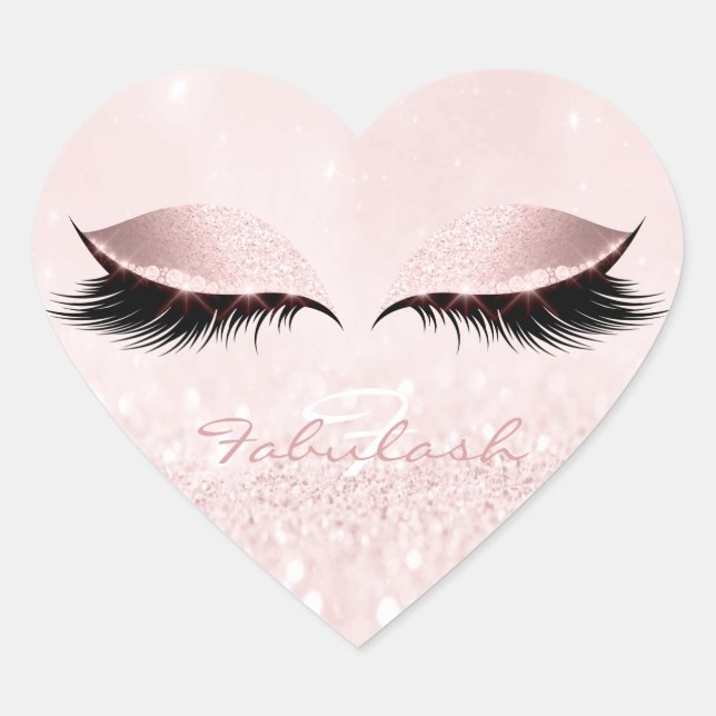 Sticker Cœur Monogramme blanc Parties scintillant fille rose ci (Devant)