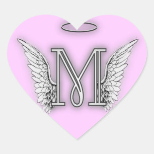 Sticker Cœur Monogramme Heart Angel Wings