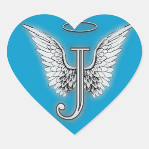 Sticker Cœur Monogramme Heart Angel Wings